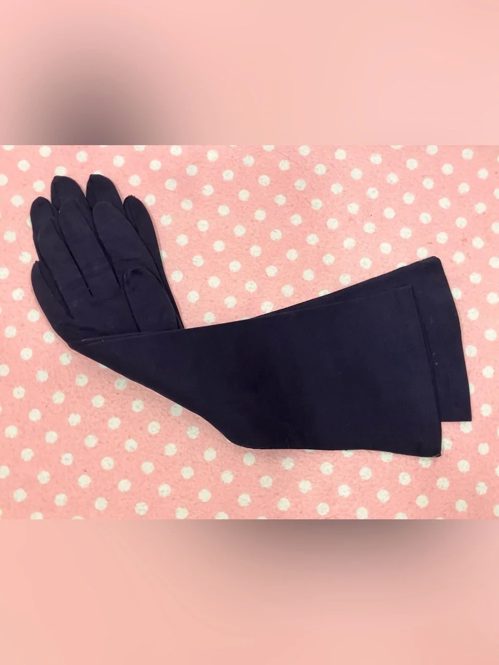 Vintage “Saks Fifth Avenue” Deep Blue Cotton Gloves 7